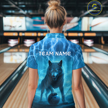 Load image into Gallery viewer, Lightning Wolf Bowling Shirts for Team Women Men Custom Blue Wolf Bowling Jerseys MBL193