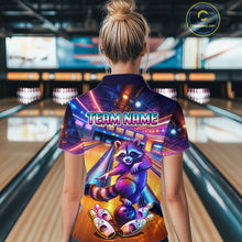 Load image into Gallery viewer, Funny Raccoon Bowling for Women Custom Bowling League Jersey Polo &amp; 1/4-Zip Bowling Outfit QZT903