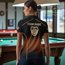 Load image into Gallery viewer, Black And Brown 8 Ball Pool Women Billiard Polo &amp; 1/4-Zip Shirt Custom Billiard Balls Jerseys NYN2442