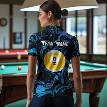 Load image into Gallery viewer, Teal-Turquoise 8 Ball &amp; 9 Ball Custom Billiard Shirts For Women Billiard Team Jerseys NNT55