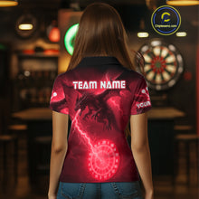 Load image into Gallery viewer, Custom Dragon Lightning Red Dartboard Dart Team Shirt For Women, Outfits Dart Jerseys NYN1072