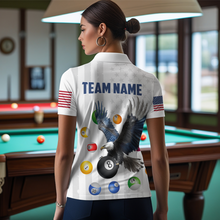 Load image into Gallery viewer, American Flag Billiards Shirt Eagle 8 Ball Billiards Billiard Shirt Women Polo Shirts &amp; 1/4 Zip NNT07