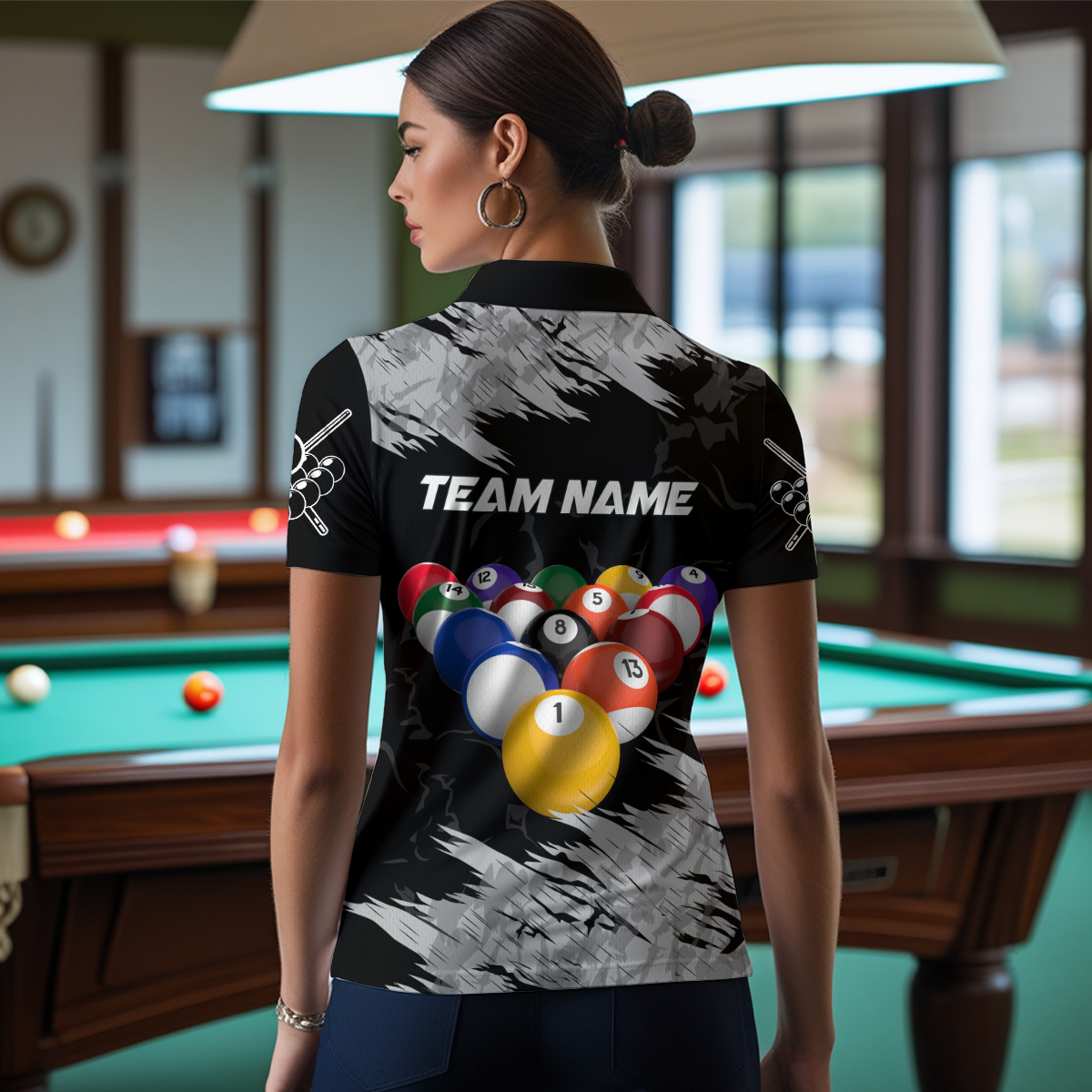 Billiard Shirt Billiard Jersey for Men Billiard Gifts for Women Team 8 Ball Polo & 1/4 Zip NNT13