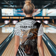 Load image into Gallery viewer, Black &amp; White Bowling Shirt Tiger Bowling Team Jersey Polo Bowling for Men &amp; Women QZT641