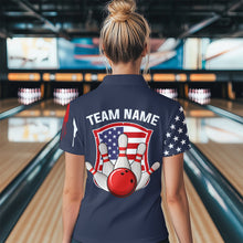 Load image into Gallery viewer, American Flag Bowling Shirt Patriotic Bowling Jersey for Men Women Bowling Polo&amp;1/4 Zip MBL25