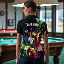 Load image into Gallery viewer, Colorful Ball Billiard Jersey Personalized Billiard Shirt for Women, Billiard Team Jersey Polo &amp; 1/4 Zip NNT31