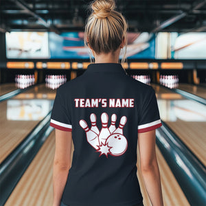 Custom Bowling Shirt With Name American Flag Bowling Jersey For Women Bowling Polo Shirt For Team BDT34