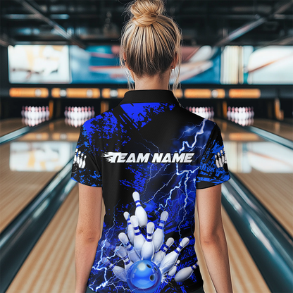 Blue Thunder Lightning Bowling Shirt Custom Colorful Bowling Jersey Men Women Team MBL67