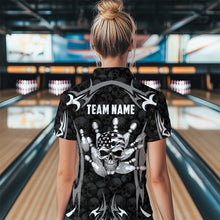 Load image into Gallery viewer, Skull Bowling Shirt for Women Personalized Patriotic Bowling Team Jersey Shirts Polo &amp; Quarter-Zip HNT32