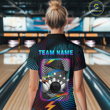 Load image into Gallery viewer, Bowling Shirt Strike Neon Lightning Custom Team Jersey for Women Graphic Bowling Uniform QZT727