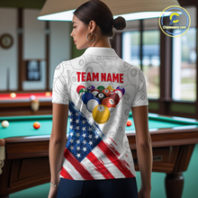 Load image into Gallery viewer, American Flag Personalized Billiard Team Jersey Billiard Gifts for Women Polo &amp; 1/4 Zip Shirts NNT41