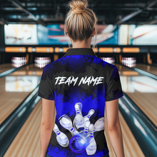 Load image into Gallery viewer, Customize Blue Bowling Shirts for Men Women Team Bowling Polo &amp; 1/4 Zip Shirts MBL81