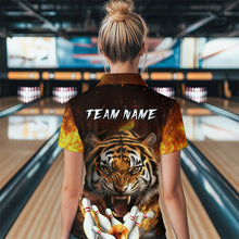 Load image into Gallery viewer, Flames Bowling Shirts Tiger Bowling Jersey Quarter-Zip Bowling Team League QZT634