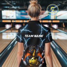 Load image into Gallery viewer, Dragon Thunder Bowling Custom Women Bowling Shirt Polo &amp; Quarter-Zip Bowling Team Jerseys HNT55