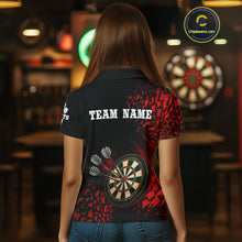 Load image into Gallery viewer, Women&#39;s Custom Dart Shirt - 3D Dartboard With Red Geometric Shards, Dart Team Jersey NYN0248