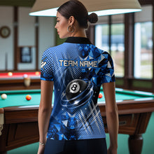 Load image into Gallery viewer, Blue Billiard Shirt 8 Ball Billiard Jersey for Women Billiard Gifts for Women Polo &amp; 1/4 Zip NNT25