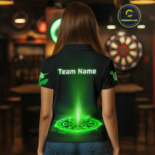 Load image into Gallery viewer, Custom Women&#39;s Darts Jersey Green Lightning Dartboard With Halftone Pattern NYN0276