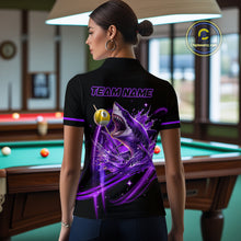 Load image into Gallery viewer, Purple 8 Ball &amp; 9 Ball Pool Billiard Shark Polo &amp; Quarter Zip For Women Custom Team Billiard Jerseys TDM4088