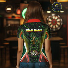 Load image into Gallery viewer, Green Skeleton With Urban Neon Women&#39;s Dart Shirt - Custom Name For Darts Jersey NYN0430