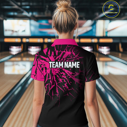 Custom Pink Bowling Shirt Blue for Men Women and Team Bowling Jerseys MBL102