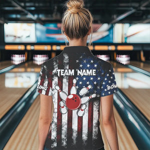 American Flag Bowling Shirts Unisex Custom Polo Bowling Team Jersey For Men & Women BDT479