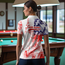 Load image into Gallery viewer, Billiard Jerseys US Flag Smoke 8 Ball Pool Billiard Shirts for Women Team Polo &amp; 1/4 Zip NNT19