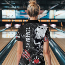 Load image into Gallery viewer, Custom Bowling Shirt for Women Skull Bowling Jersey Bowling Team League Polo Shirt QZT47-3