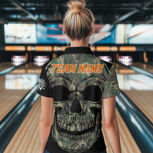 Load image into Gallery viewer, Camo Bowling Shirt Custom Skull Bowling Jersey Women Bowling Polo Shirt For Team BDT284