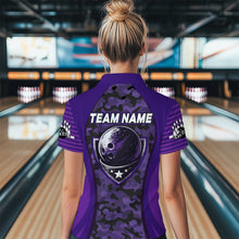 Load image into Gallery viewer, Personalized Camo Bowling Jersey Women Bowling Team Shirt Custom Bowling Polo Shirt BDT327