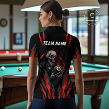 Load image into Gallery viewer, Personalized Skull Billiard Team Jerseys Billiard Shirts for Women Polo &amp; 1/4 Zip Shirts NNT43
