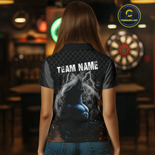 Load image into Gallery viewer, Women&#39;s Custom Darts Jersey With Thunder Wolfs &amp; Dark Geometric Pattern NYN0283
