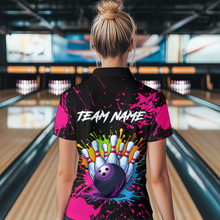 Load image into Gallery viewer, Custom Pink Watercolor Bowling Shirts for Men Women Team Funny Bowling Jersey MBL45