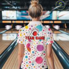 Load image into Gallery viewer, Ink Watercolor Pink Bowling Shirt for Men Women Custom Team Bowling Jerseys MBL103