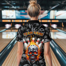 Load image into Gallery viewer, Women Skull Custom Bowling Team Shirts Unisex Bowling Women Short Sleeve Polo &amp; Quarter-Zip HNT42