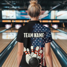 Load image into Gallery viewer, American Flag Bowling Shirt for Men Women Custom Patriotic Bowling Shirt Bowling Apparel MBL02