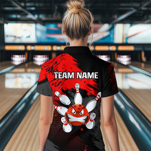 Load image into Gallery viewer, Red Bowling Shirt Custom Bowling Jersey Men Women Team Bowling Polo 1/4 Zip Shirt MBL56