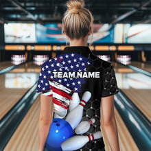 Load image into Gallery viewer, American Flag Bowling Shirts for Men Women Patriotic Bowling Jersey Polo&amp;1/4 Zip Shirt MBL09
