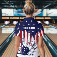 Load image into Gallery viewer, Patriotic Bowling Shirt for Men Women Custom Bowling Polo Shirt &amp; Quarter-Zip Shirts MBL01