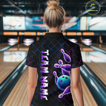 Load image into Gallery viewer, Neon Bowling Custom Women Bowling Shirt Polo &amp; Quarter-Zip Bowling Team Jerseys HNT70