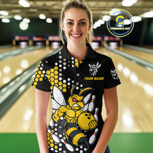 Custom Funny Bee Bowling Team Shirt Bowling Jersey for Women Bowling Outfit Gifts QZT721