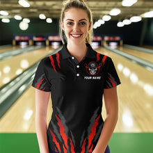 Load image into Gallery viewer, Skull Bowling Custom Women Bowling Polo &amp; Quarter-Zip Bowling Team Jerseys HNT47