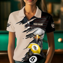 Load image into Gallery viewer, Personalized American Flag Eagle 8 &amp; 9 Billiard Jersey for Women Billiard Shirt Polo &amp; 1/4 Zip NNT38