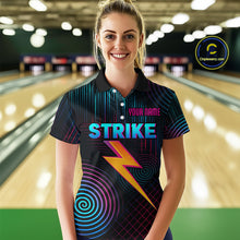 Load image into Gallery viewer, Bowling Shirt Strike Neon Lightning Custom Team Jersey for Women Graphic Bowling Uniform QZT727