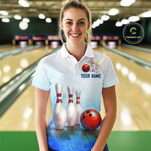 Load image into Gallery viewer, Watercolor Blue Bowling Shirts for Men Women Team Bowling Jersey for Bowlers MBL142