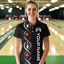 Load image into Gallery viewer, DNA Bowling Shirt Bowling Jersey Women Personalized Bowling League Polo &amp; 1/4 Zip HNT34