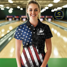 Load image into Gallery viewer, Personalized American Bowling Shirt Polo Bowling Jersey Patriotic Bowling Outfit QZT684