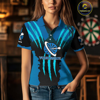 Blue Darts Shirt With Claw Mark Design – Custom Team & Name Shirt For en NYN0340