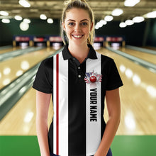 Load image into Gallery viewer, American Flag Bowling Shirt Patriotic Bowling Jersey for Men Women Bowling Polo&amp;1/4 Zip MBL29