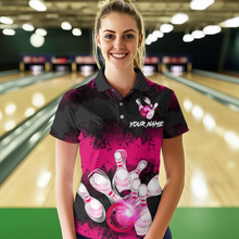Load image into Gallery viewer, Customize Pink Bowling Shirts for Men Women Team Bowling Polo &amp; 1/4 Zip Shirts MBL81