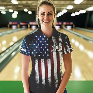 American Flag Bowling Shirts Unisex Custom Polo Bowling Team Jersey For Men & Women BDT479